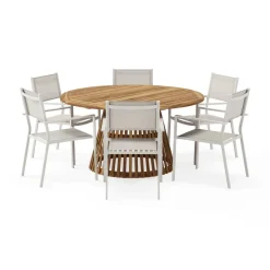 Matgrupp Comfort Garden Lakenview Matbord Rund 150 med 6 Las Vegas Karmstolar
