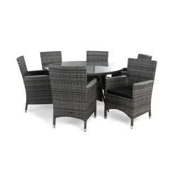 Matgrupp Comfort Garden Thor Matgrupp Utomhus Ø140 med 6 Fåtölj Lyx m Armstöd m Dyna