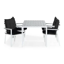 Matgrupp Comfort Garden Tunis Matgrupp Utomhus 150x90 med 4 Stapelstolar m Dyna