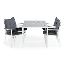 Matgrupp Comfort Garden Tunis Matgrupp Utomhus 150x90 med 4 Stapelstolar m Dyna