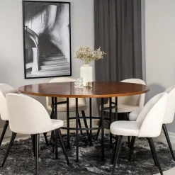 Matgrupp furniture/fashion Copenhagen med 6 Valentina Sammet Stolar