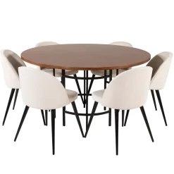 Matgrupp furniture/fashion Copenhagen med 6 Valentina Sammet Stolar