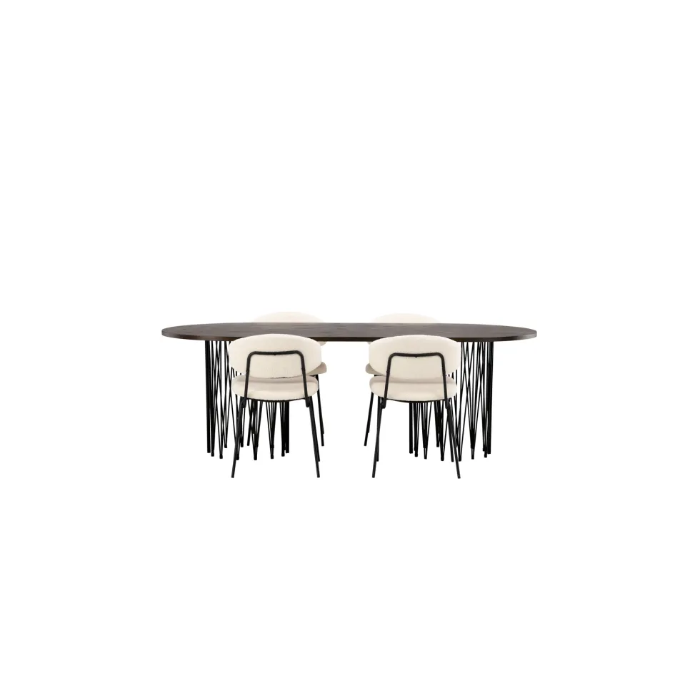 Matgrupp furniture/fashion Stone med 4 Chico Stolar