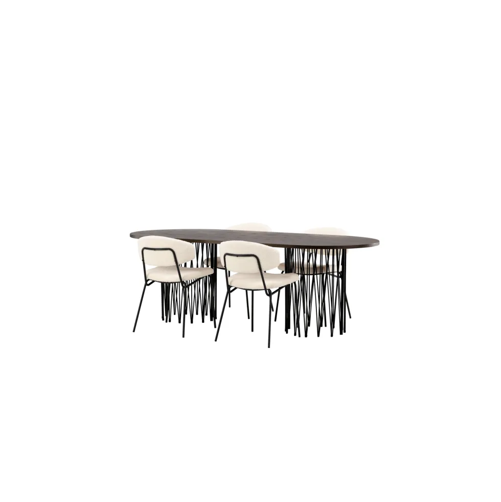Matgrupp furniture/fashion Stone med 4 Chico Stolar