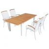 Matgrupp Hillerstorp Nydala 4 Karmstolar Teak/Vit