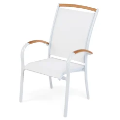 Matgrupp Hillerstorp Nydala 4 Karmstolar Teak/Vit