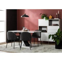 Matgrupp In Living Cesi 140 med 4 Felipe Stolar Sammet