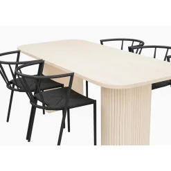 Matgrupp In Living Kopparbo med 4 st Winston stolarNatur/Svart