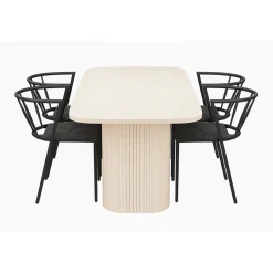 Matgrupp In Living Kopparbo med 4 st Winston stolarNatur/Svart