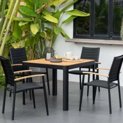 Matgrupp Utomhus LifestyleGarden Portals 95 cm 4 Lite-fåtöljer