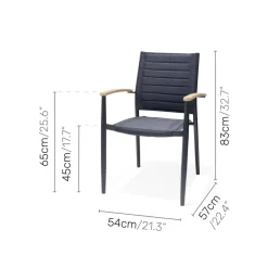 Matgrupp Utomhus LifestyleGarden Portals 95 cm 4 Lite-fåtöljer