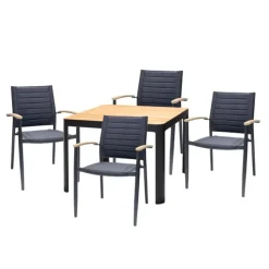 Matgrupp Utomhus LifestyleGarden Portals 95 cm 4 Lite-fåtöljer