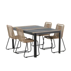 Matgrupp Utomhus Venture Home Togo 150x100 cm med 4 Lindos Trädgårdsstolar