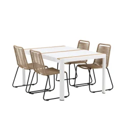 Matgrupp Utomhus Venture Home Togo 150x100 cm med 4 Lindos Trädgårdsstolar