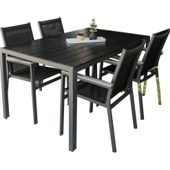 Matgrupp Utomhus Venture Home Bront 150 med 4 Pincy Trädgårdsstolar