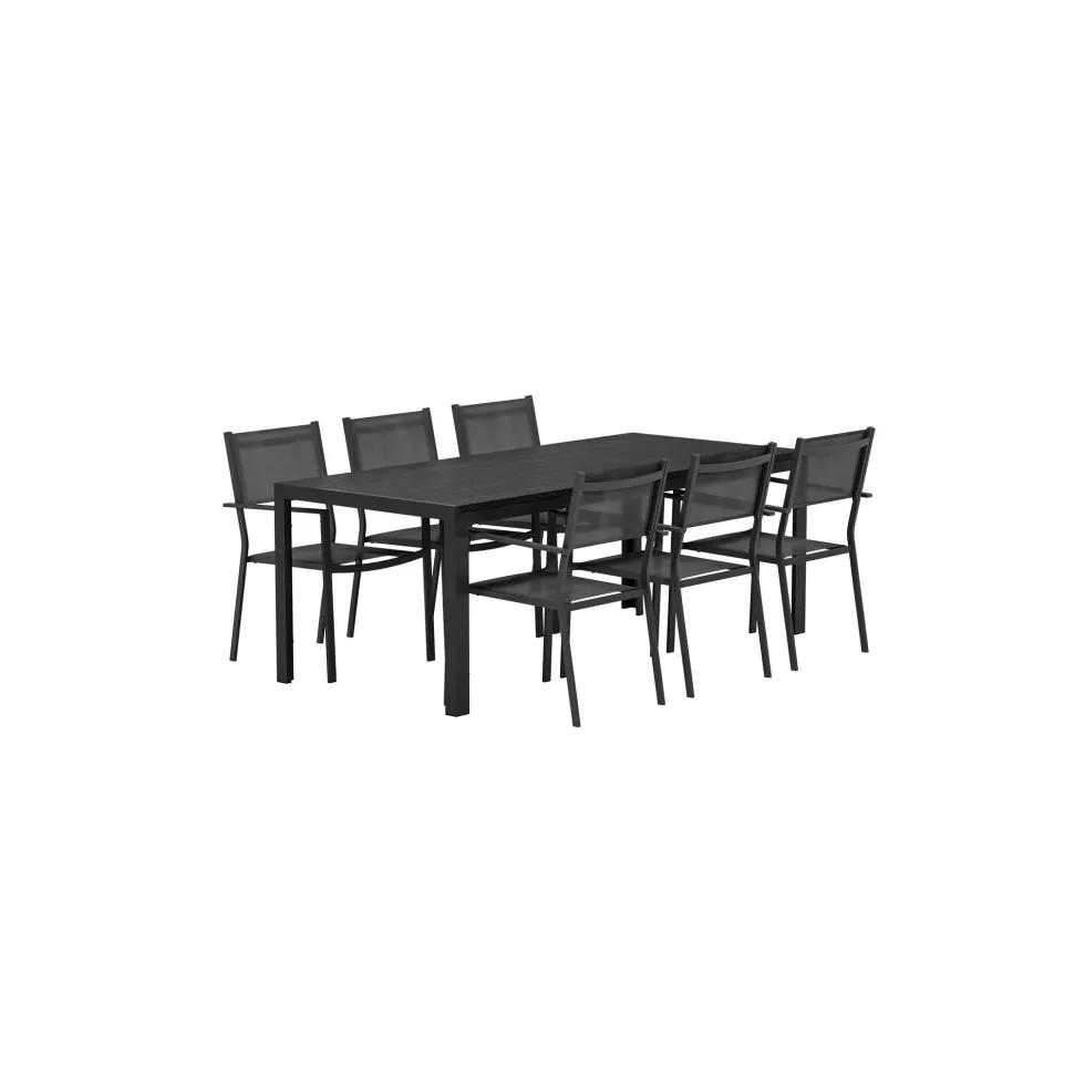 Matgrupp Utomhus Venture Home Mirko 90x205 cm med 6 st Copacabana Trädgårdsstolar