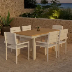 Matgrupp Utomhus Venture Home Panama 90x160 cm med 6 st Levels Trädgårdsstolar