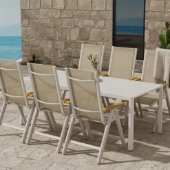 Matgrupp Utomhus Venture Home Giardini 90x200 cm med 6 st Panama Trädgårdsstolar