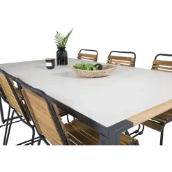 Matgrupp Utomhus Venture Home Tilly 200 med 6 Berfin Trädgårdsstolar