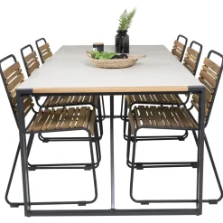 Matgrupp Utomhus Venture Home Tilly 200 med 6 Berfin Trädgårdsstolar