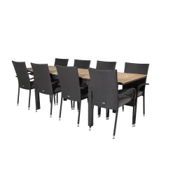 Matgrupp Utomhus Venture Home Meya 160/240 med 8 Asta Trädgårdsstolar