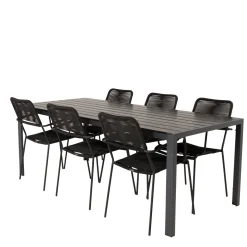 Matgrupp Utomhus Venture Home Bront 205/90 med 6 Leon KarmTrädgårdsstolar