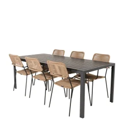 Matgrupp Utomhus Venture Home Bront 205/90 med 6 Leon KarmTrädgårdsstolar