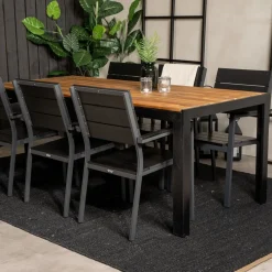 Matgrupp Utomhus Venture Home Berfin med 6 Lova Trädgårdsstolar