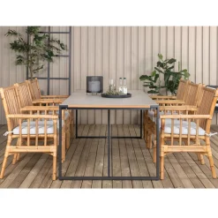 Matgrupp Utomhus Venture Home Thea med 6 Cane Trädgårdsstolar