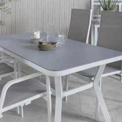 Matgrupp Utomhus Venture Home Vyn Vit med 4 Curz Trädgårdsstolar