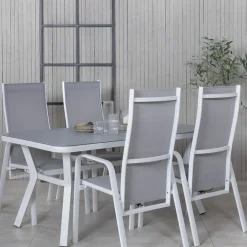 Matgrupp Utomhus Venture Home Vyn Vit med 4 Curz Trädgårdsstolar