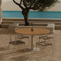 Matgrupp Utomhus Venture Home Croft Ø120 cm med 4 st Alfons Trädgårdsstolar