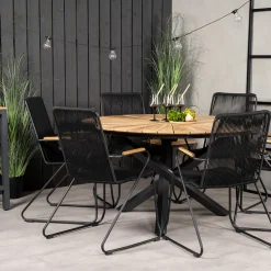 Matgrupp Utomhus Venture Home Mexico med 6 Bois Trädgårdsstolar