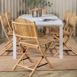Matgrupp Utomhus Venture Home Marbella med 6 Cane Trädgårdsstolar