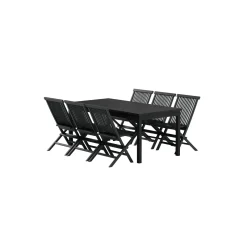 Matgrupp Utomhus Venture Home Kenya 90x180 cm med 6 st Kenya Trädgårdsstolar