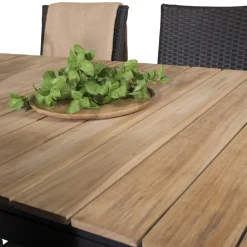 Matgrupp Utomhus Venture Home Meya 160/240 med 4 Asta Trädgårdsstolar