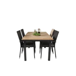 Matgrupp Utomhus Venture Home Meya 160/240 med 4 Asta Trädgårdsstolar