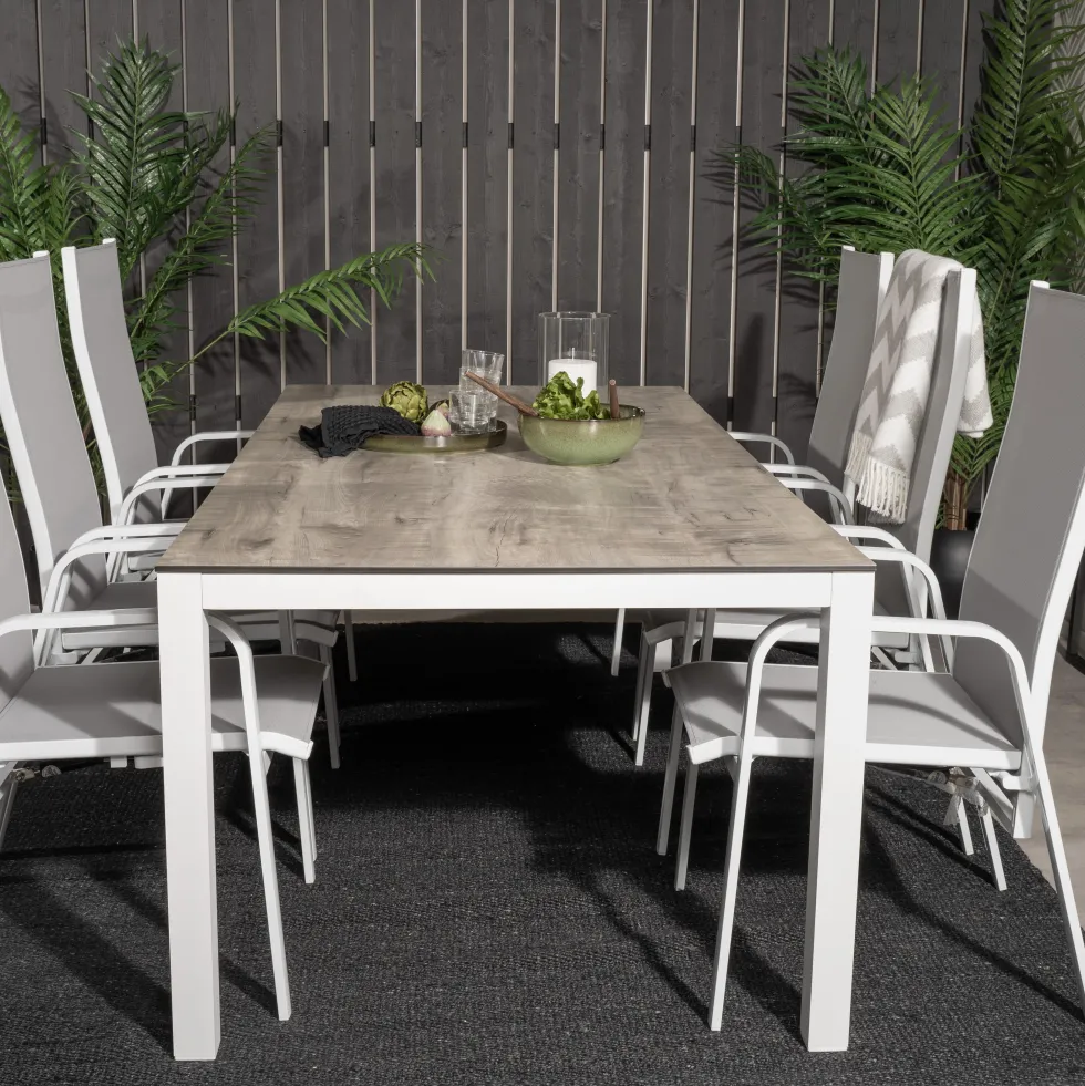 Matgrupp Utomhus Venture Home Lea 205 med 6 Copacabana Trädgårdsstolar
