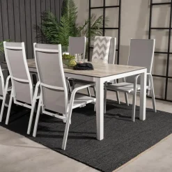 Matgrupp Utomhus Venture Home Lea 205 med 6 Copacabana Trädgårdsstolar