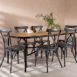 Matgrupp Utomhus Venture Home Holmbeck Bord med 6 Tablas Trädgårdsstolar