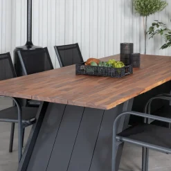 Matgrupp Utomhus Venture Home Doni med 6 Samba Stapelbara Trädgårdsstolar