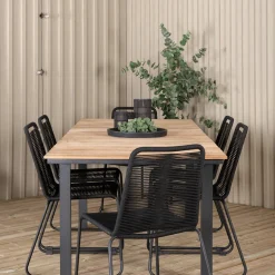 Matgrupp Utomhus Venture Home Mendi med 6 Levi Trädgårdsstolar