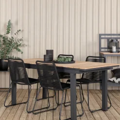 Matgrupp Utomhus Venture Home Mendi med 4 Levi Trädgårdsstolar