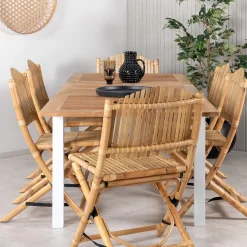 Matgrupp Utomhus Venture Home Pave med 6 Cane Trädgårdsstolar