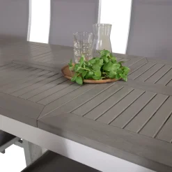 Matgrupp Venture Home Aleyna 160/240 med 8 Copacabana Matstolar