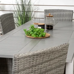 Matgrupp Venture Home Aleyna 152/210 med 6 Milwa StolarGrå