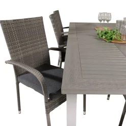 Matgrupp Venture Home Aleyna 160/240 med 8 Asta StolarGrå