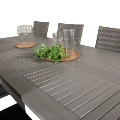 Matgrupp Venture Home Aleyna 160/240 med 8 Asta StolarGrå