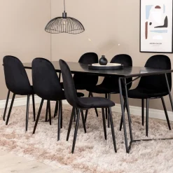 Matgrupp Venture Home Annika med 6 Pobbie Stolar Sammet