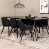 Matgrupp Venture Home Annika Svart med 6 Valentina Stolar